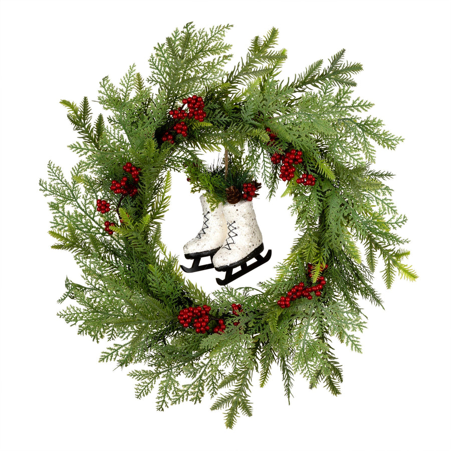 Winter Skates Christmas Wreath, 56 cm