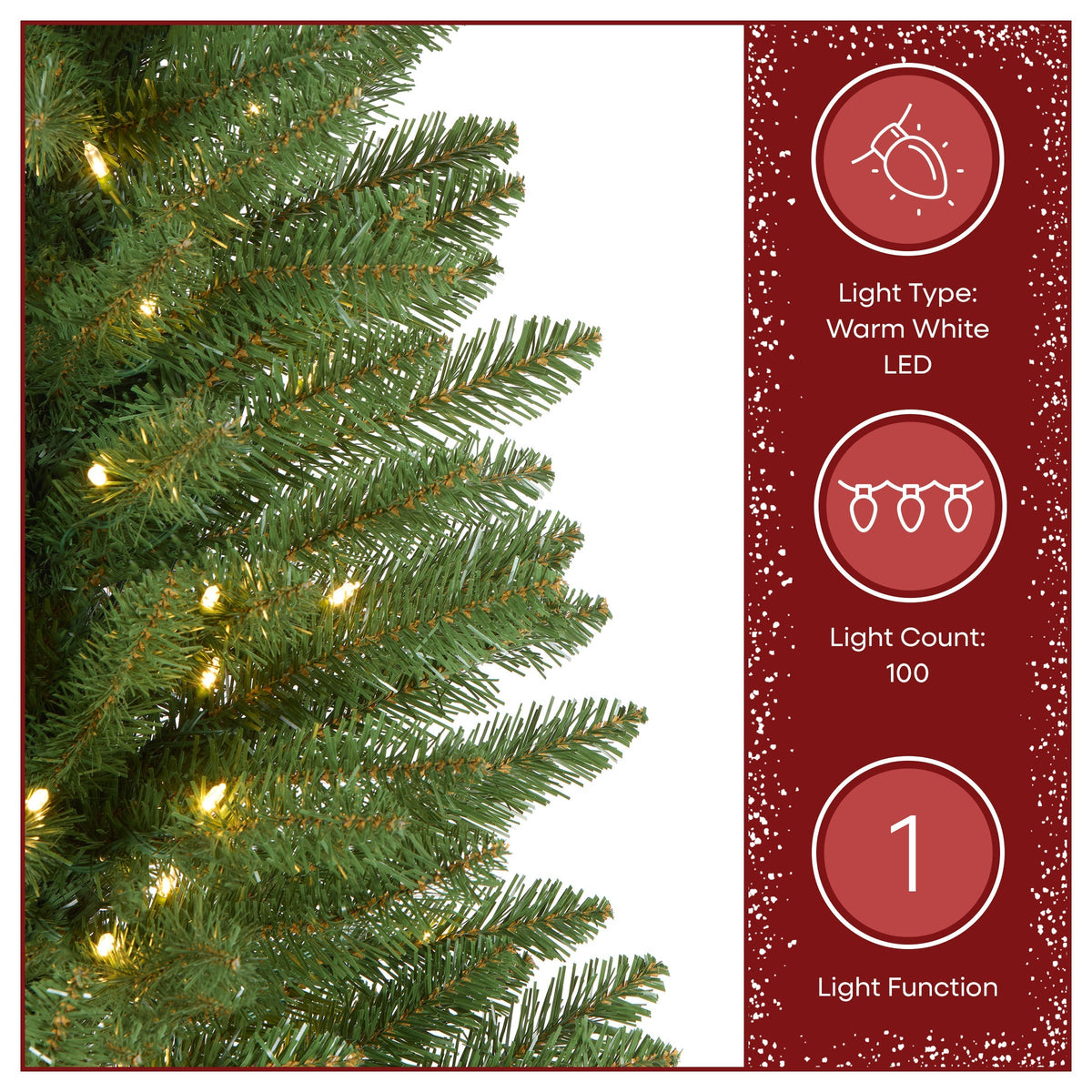 4ft Pre Lit Slim Fir Christmas Tree, Warm White LED