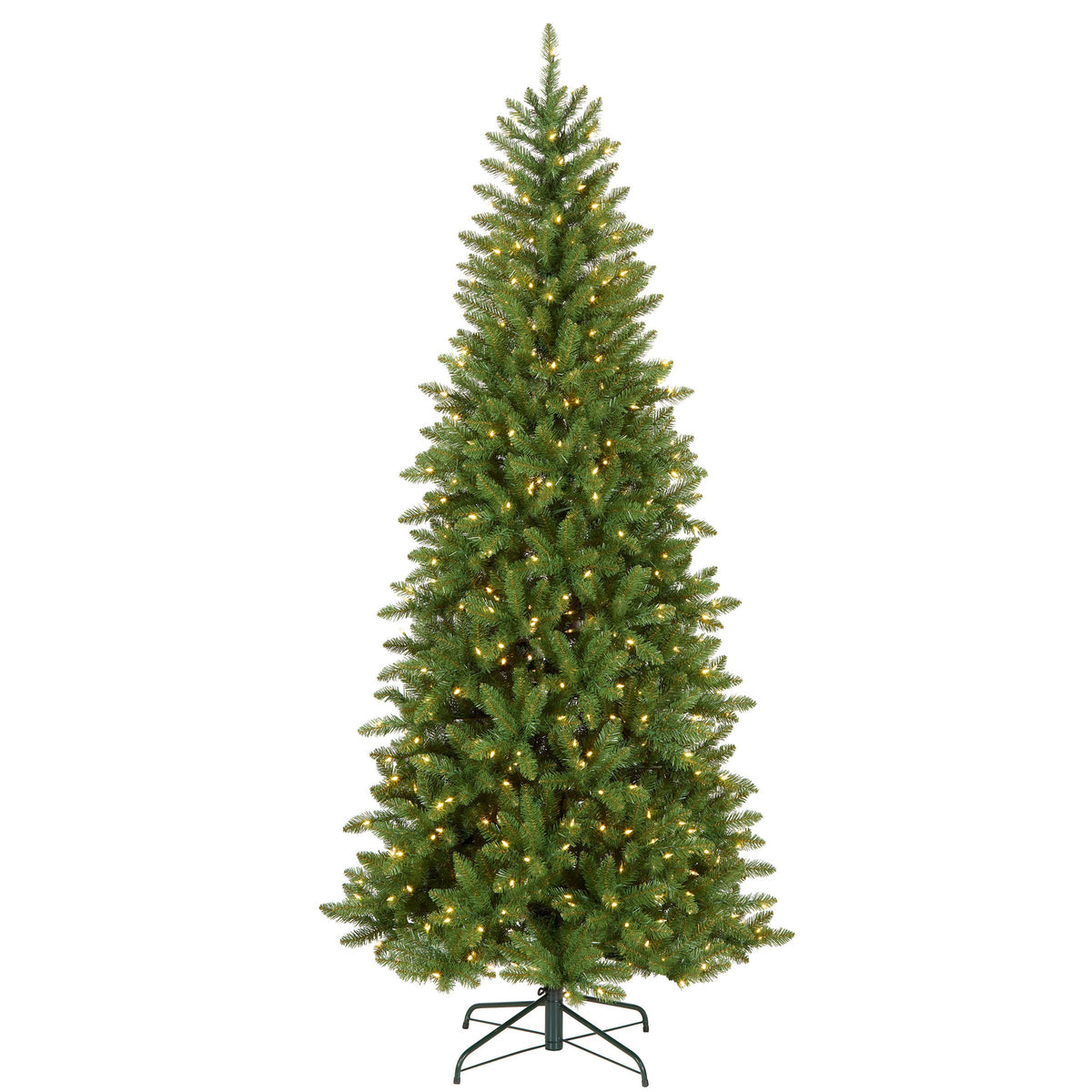 6.5ft Pre Lit Slim Fir Christmas Tree, Warm White LED