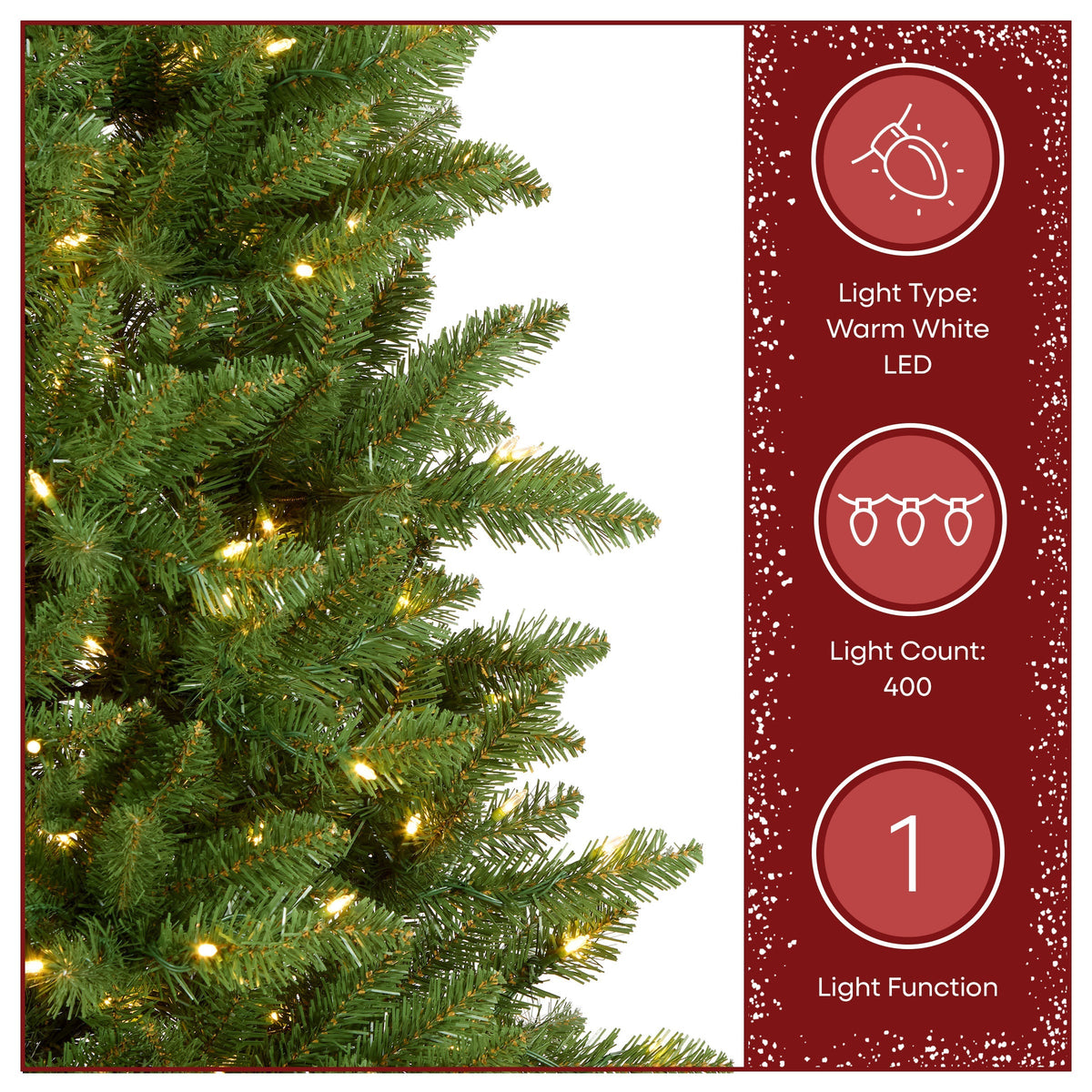 6.5ft Pre Lit Slim Fir Christmas Tree, Warm White LED