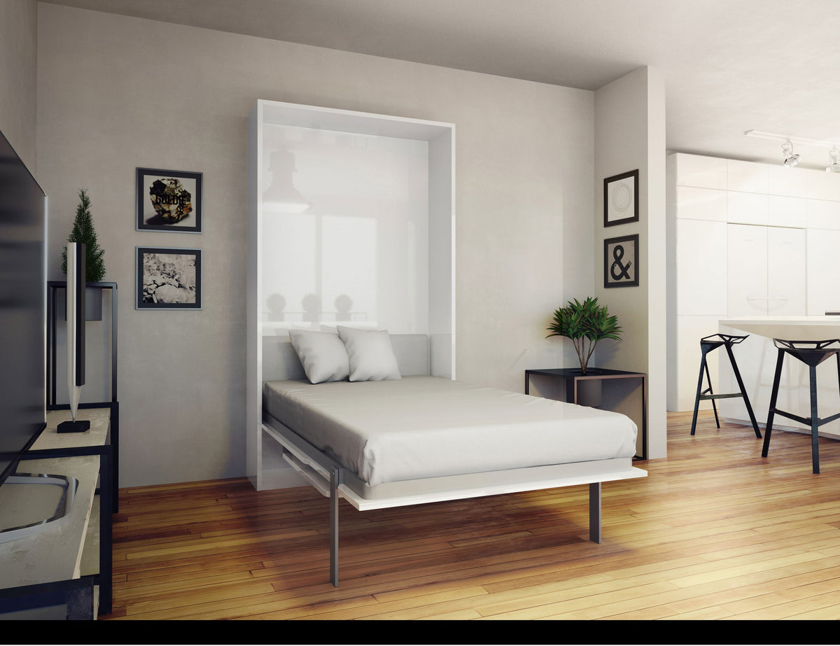 Vertical Single Wall Bed with Table Desk