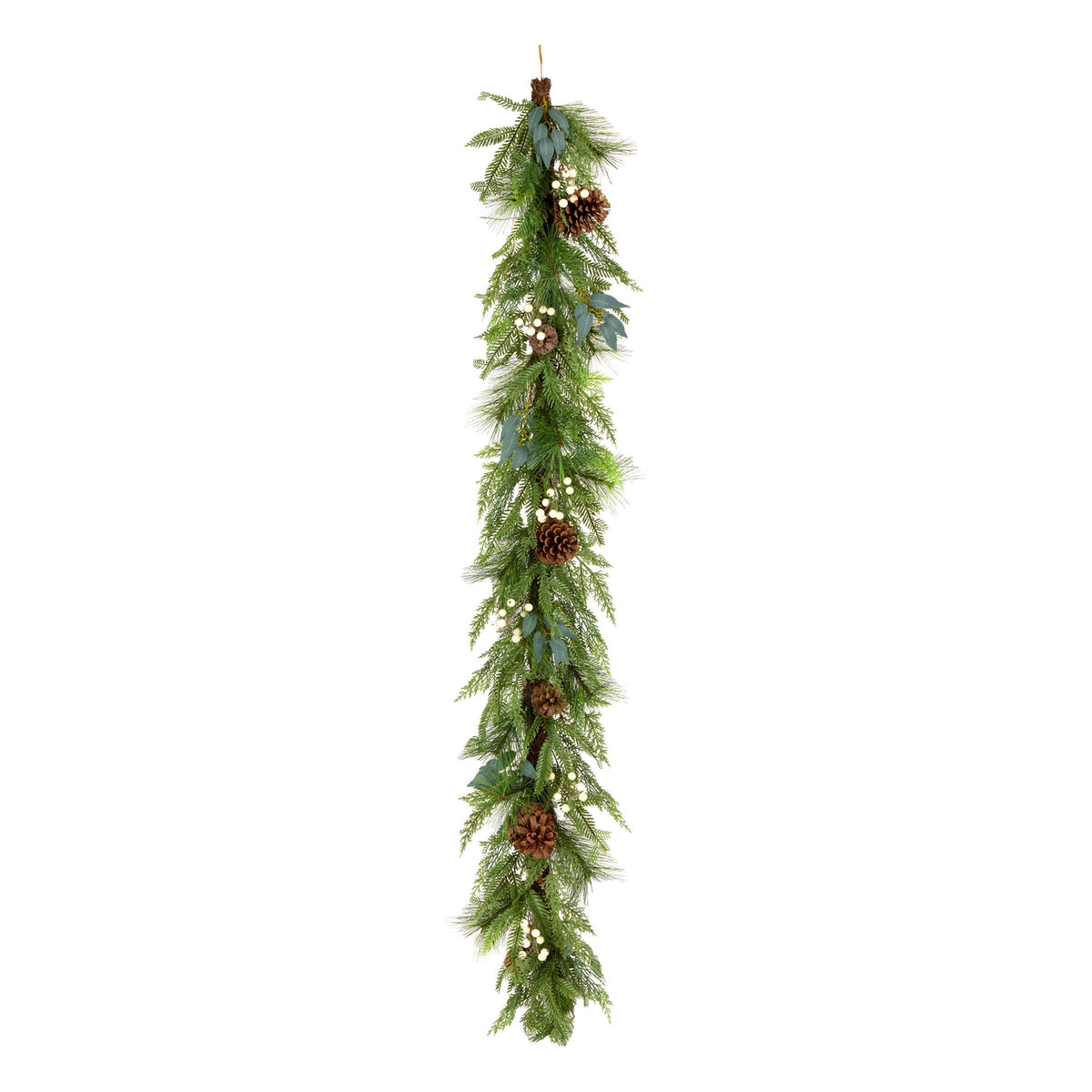 Natural Berry, Pine Cone and Cypress Christmas Garland, 1.8 m