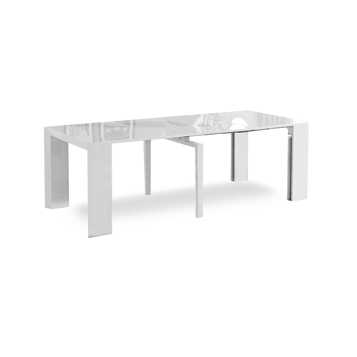 Extending Console Dining Set with 8 Folding Chairs