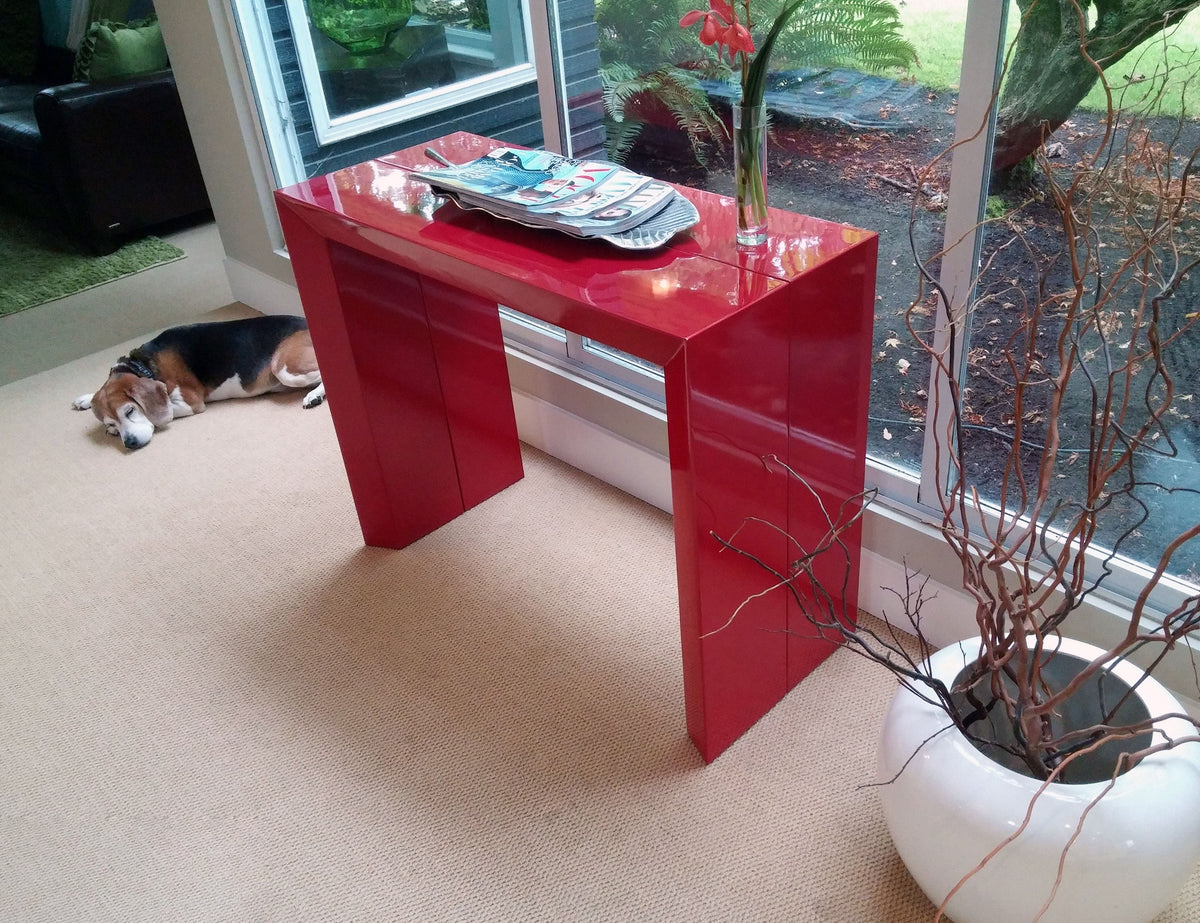 Shallow Extending Console Table with Bold Edge