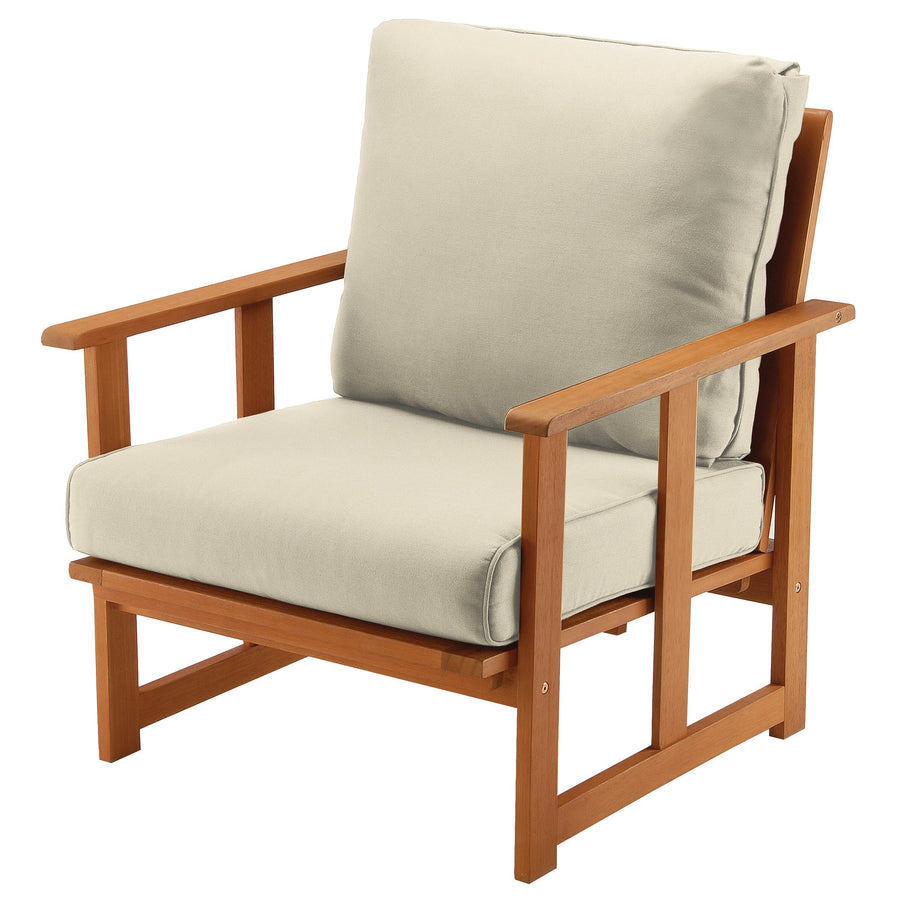 FSC Eucalyptus Garden Armchair with Beige Cushions