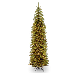 9ft Pre Lit Pencil Fir Christmas Tree, 500 Clear Lights