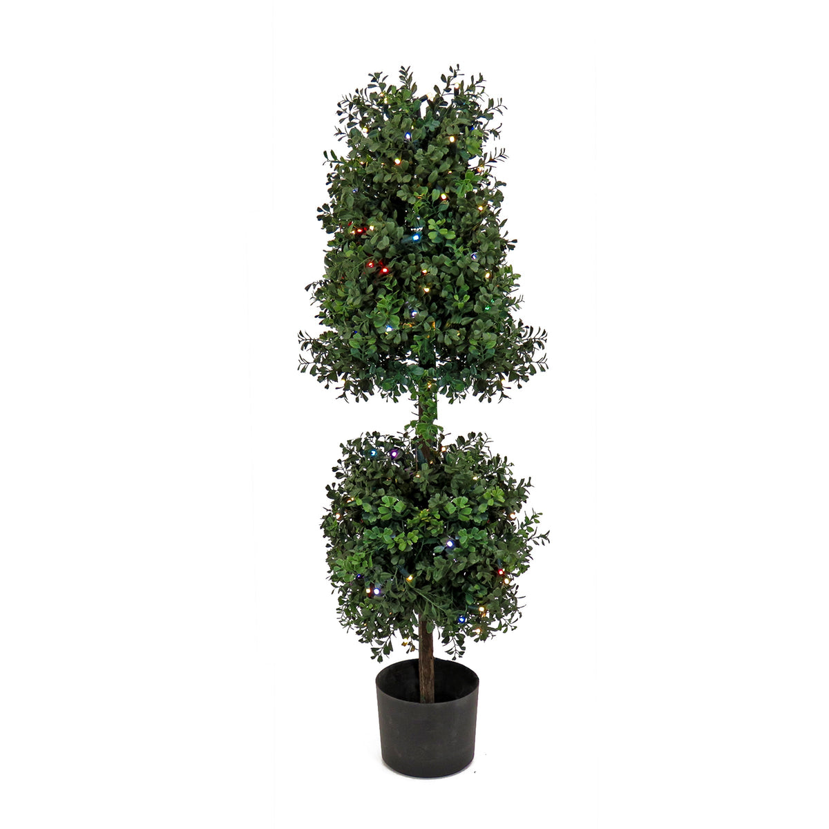 Pre Lit Boxwood Cone and Ball Topiary, Multifunction LED, 122 cm