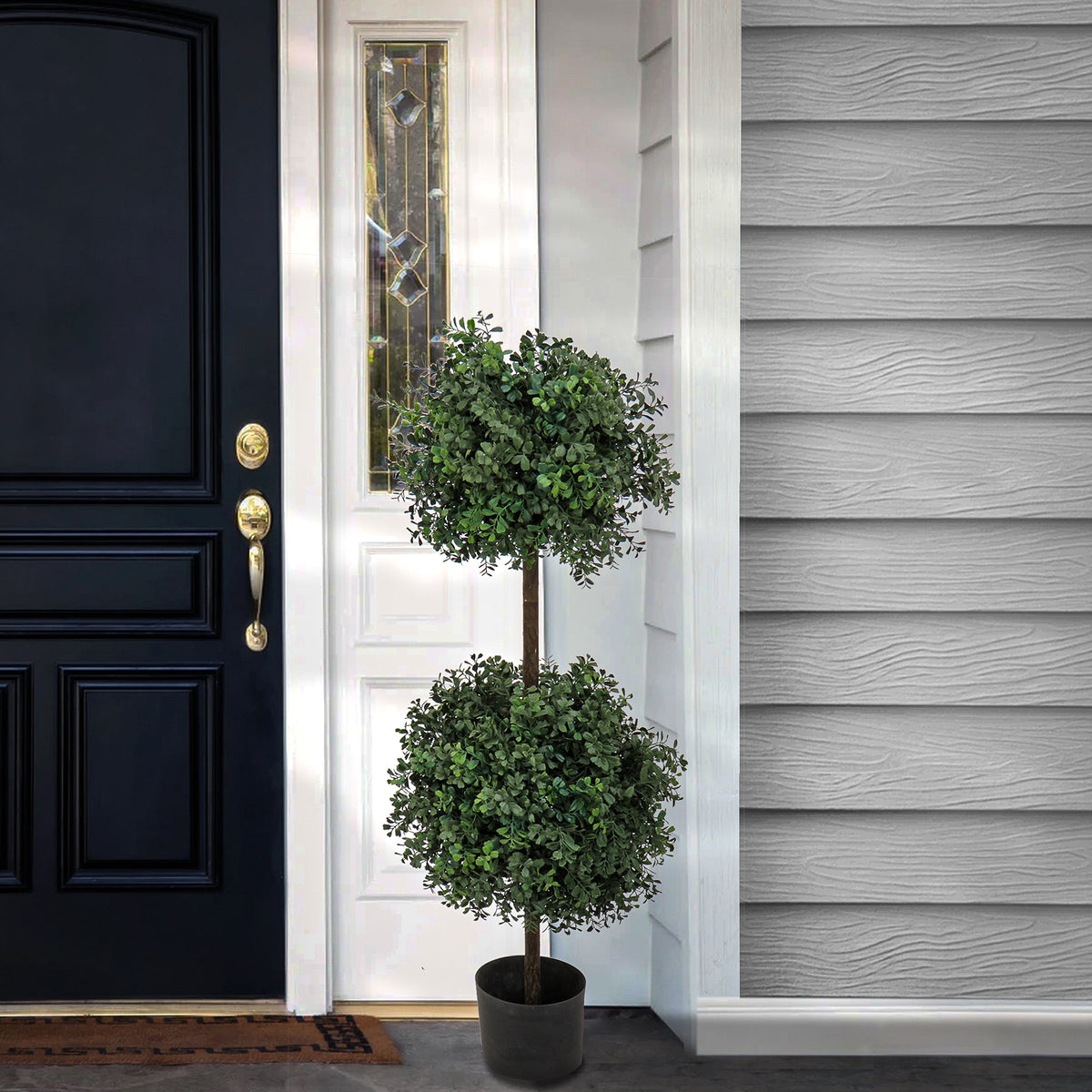 Artificial Boxwood Double Ball Topiary, 117 cm