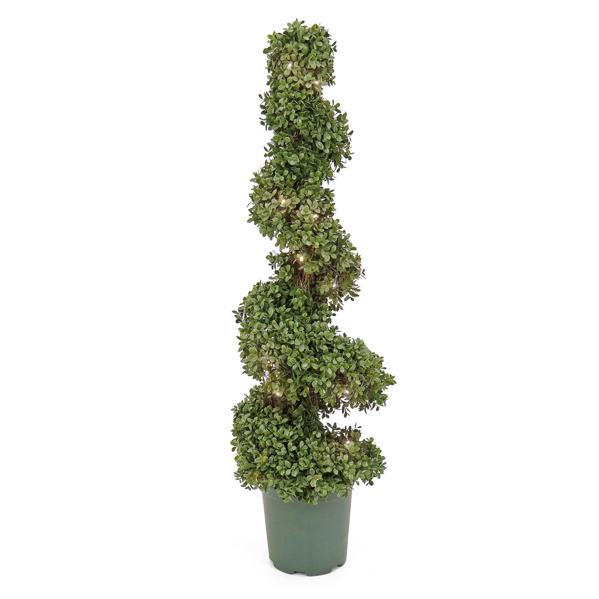 Pre Lit Boxwood Spiral Topiary, LED, 112 cm