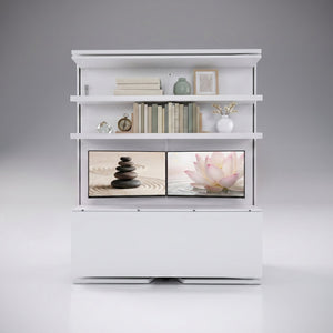 Rotating Wall Bed with Office Desk and Shelving, UK King Size