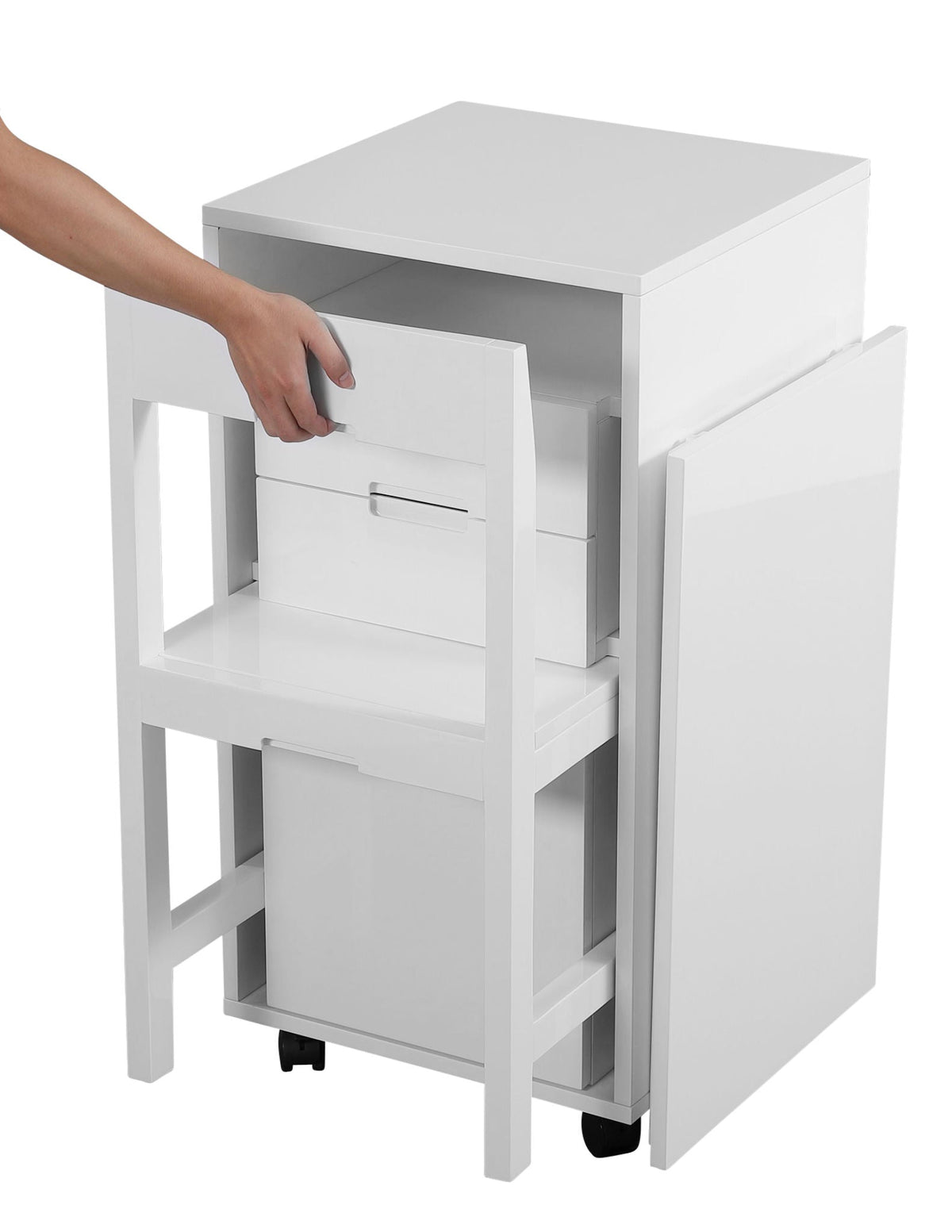 Fold Away Home Office Cabinet with Hidden Chair