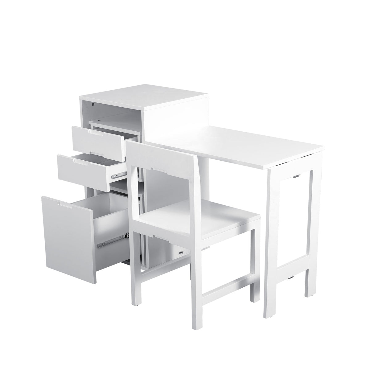 Fold Away Home Office Cabinet with Hidden Chair