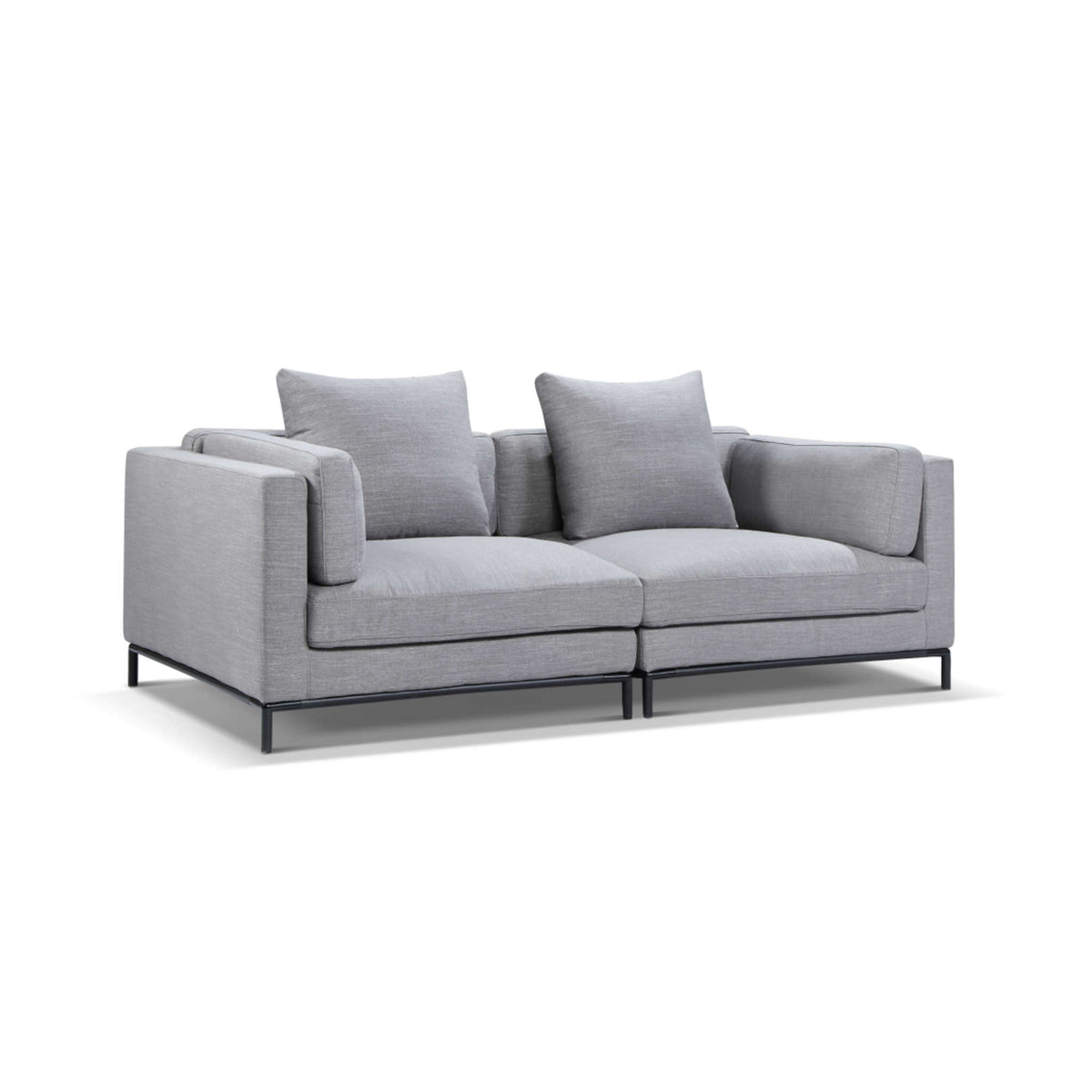 Modular 2 Seat Sofa, Velvety Fabric