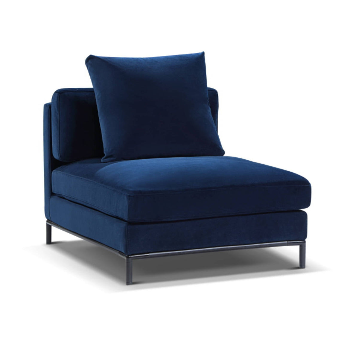 Modular Sofa Single Module, Velvety Fabric
