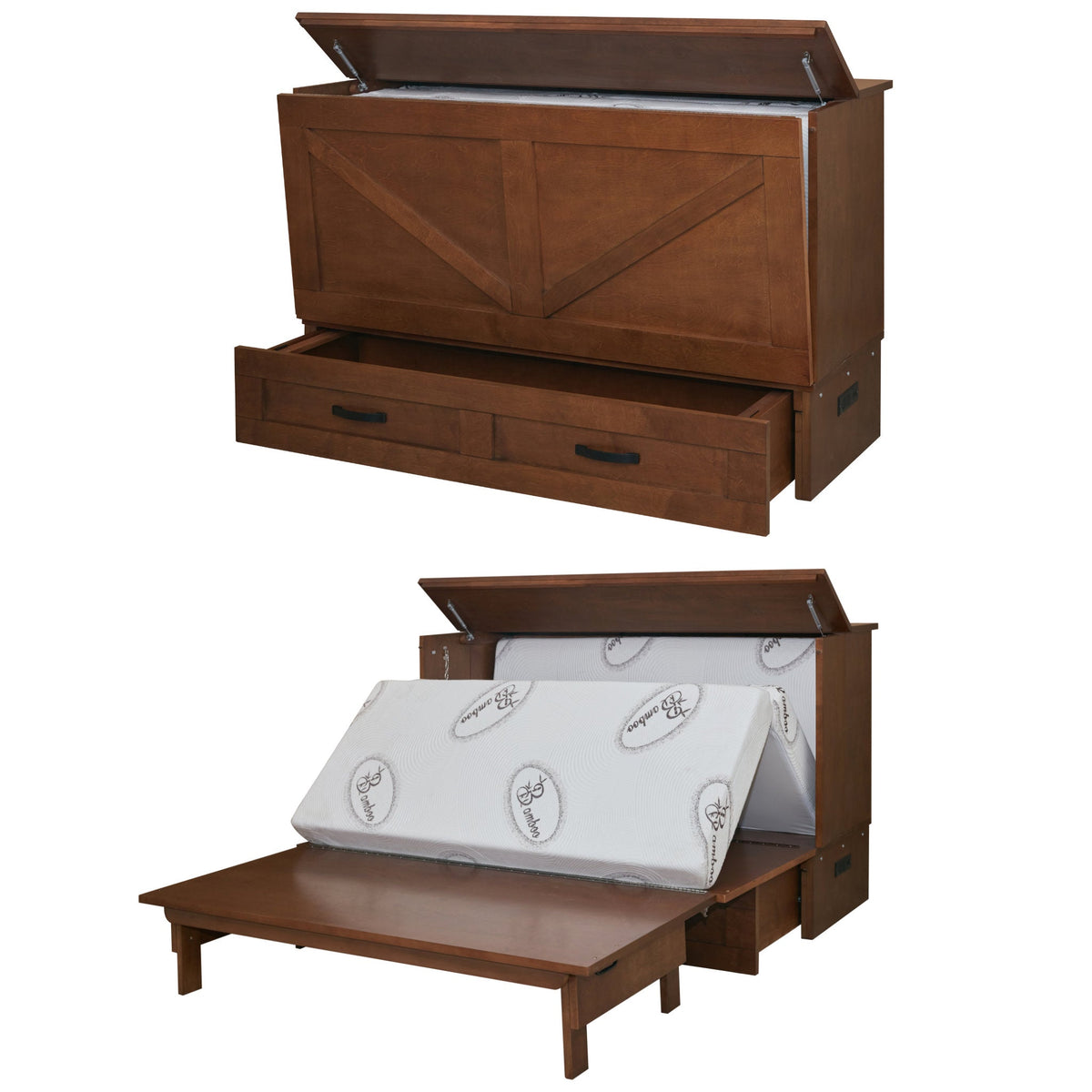 Cabinet Bed Chest with Mattress, UK King Size