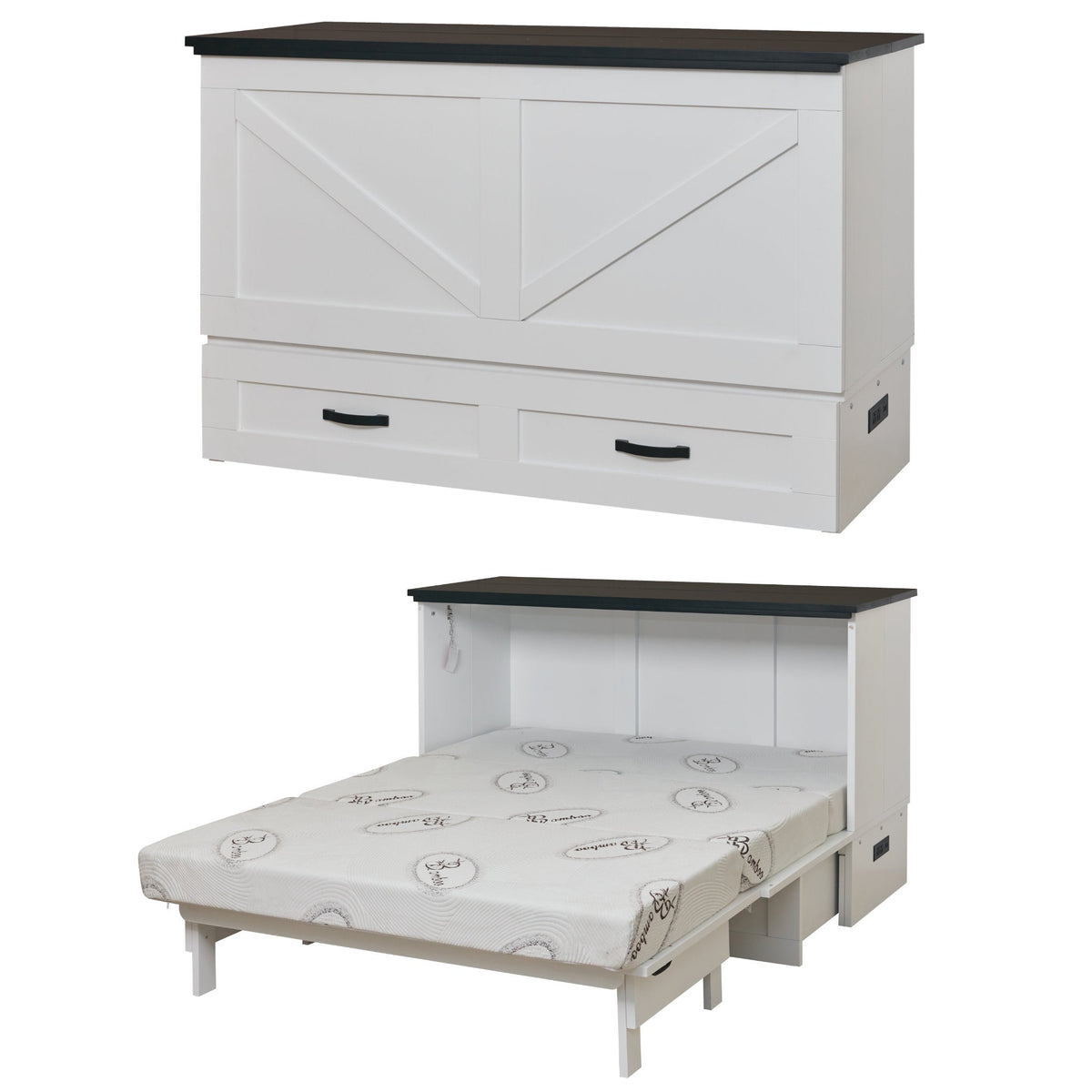 Cabinet Bed Chest with Mattress, UK King Size