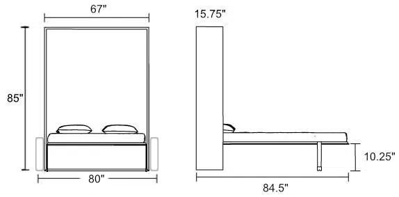 Low Height Sofa Wall Bed, UK King Size