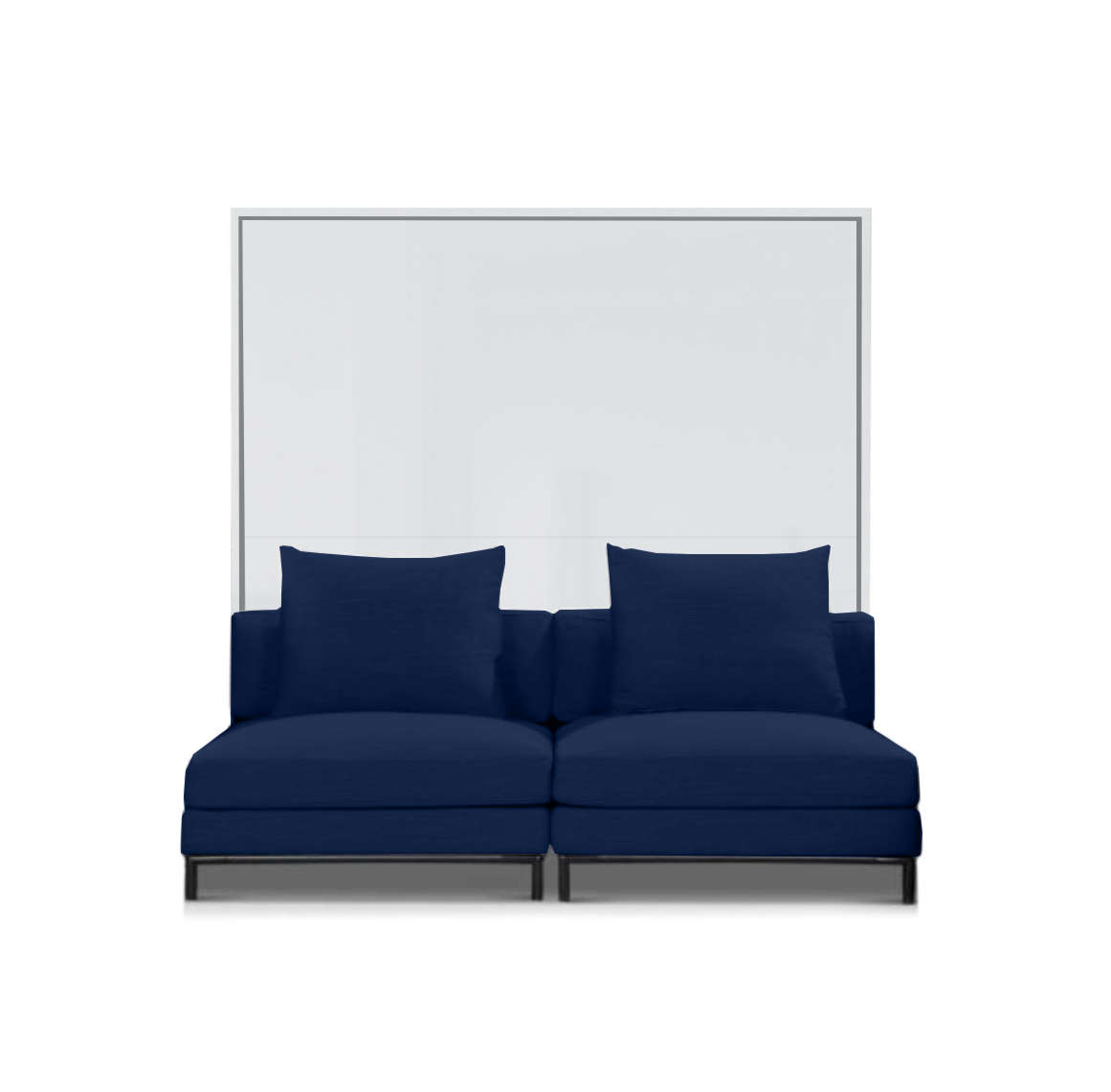 Horizontal Sofa Wall Bed with Extra Wide Sofa, UK Double
