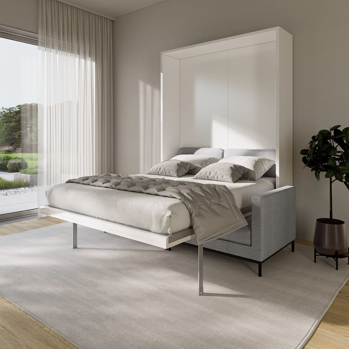 Sofá cama de pared con sofá de 2 plazas relleno de plumas, tamaño King Reino Unido
