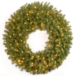 Pre Lit Norwood Fir Christmas Wreath, Warm White Lights, 91 cm