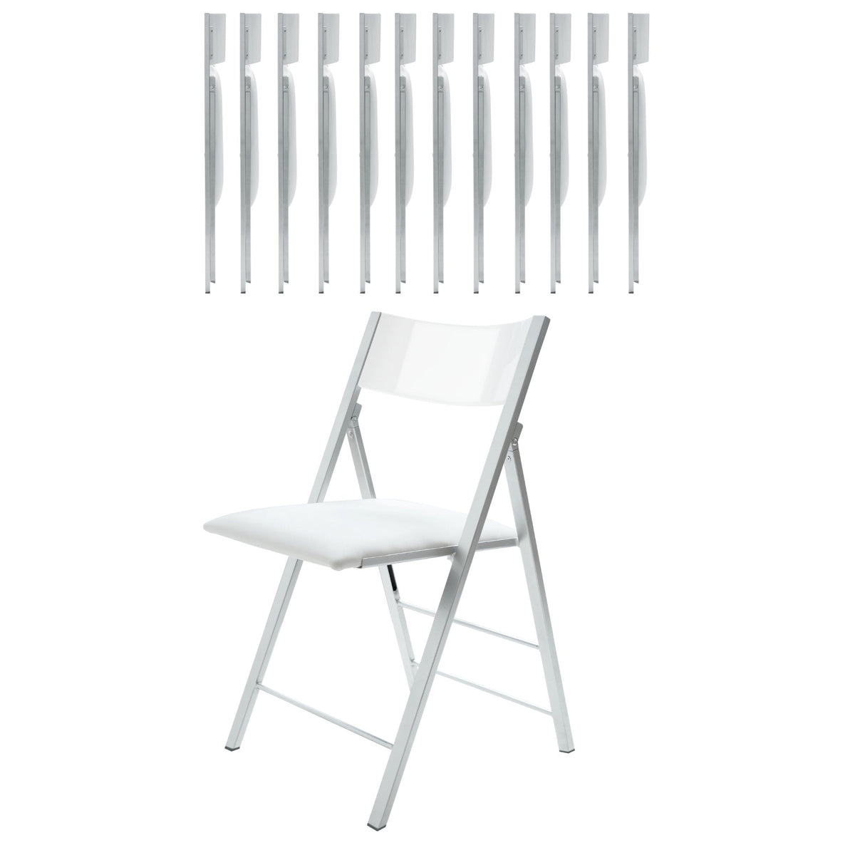 Slim Folding Chairs Bundle, Set of 8 or 12