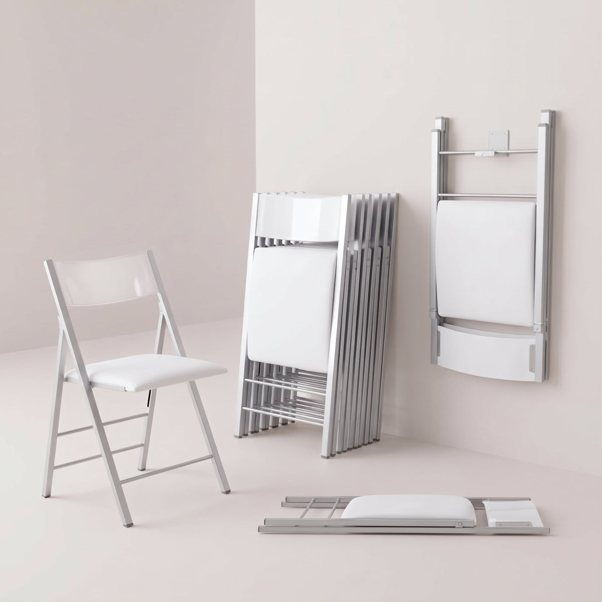 Slim Folding Chairs Bundle, Set of 8 or 12