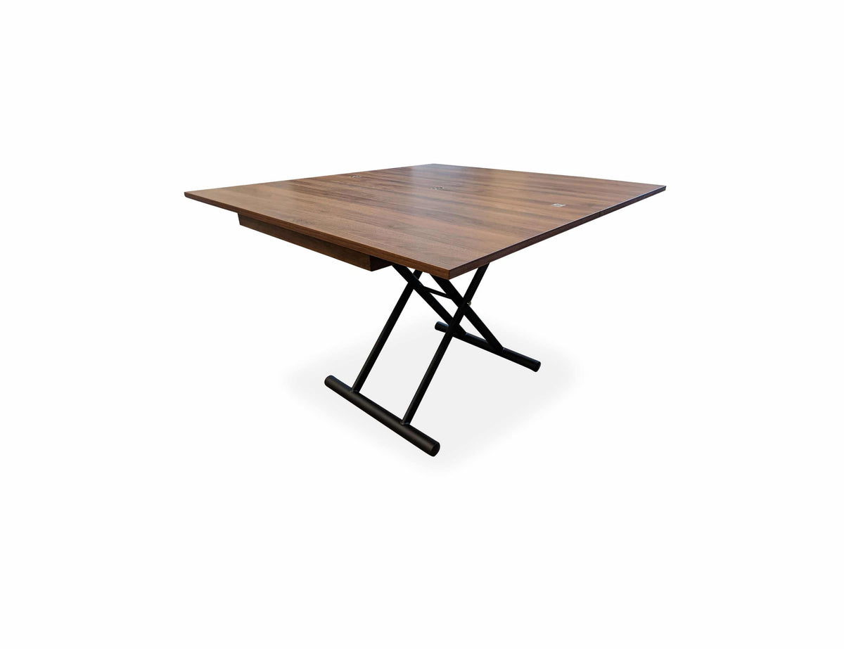 Square Coffee to Dining Table with Gas Lift and Hidden Wheels