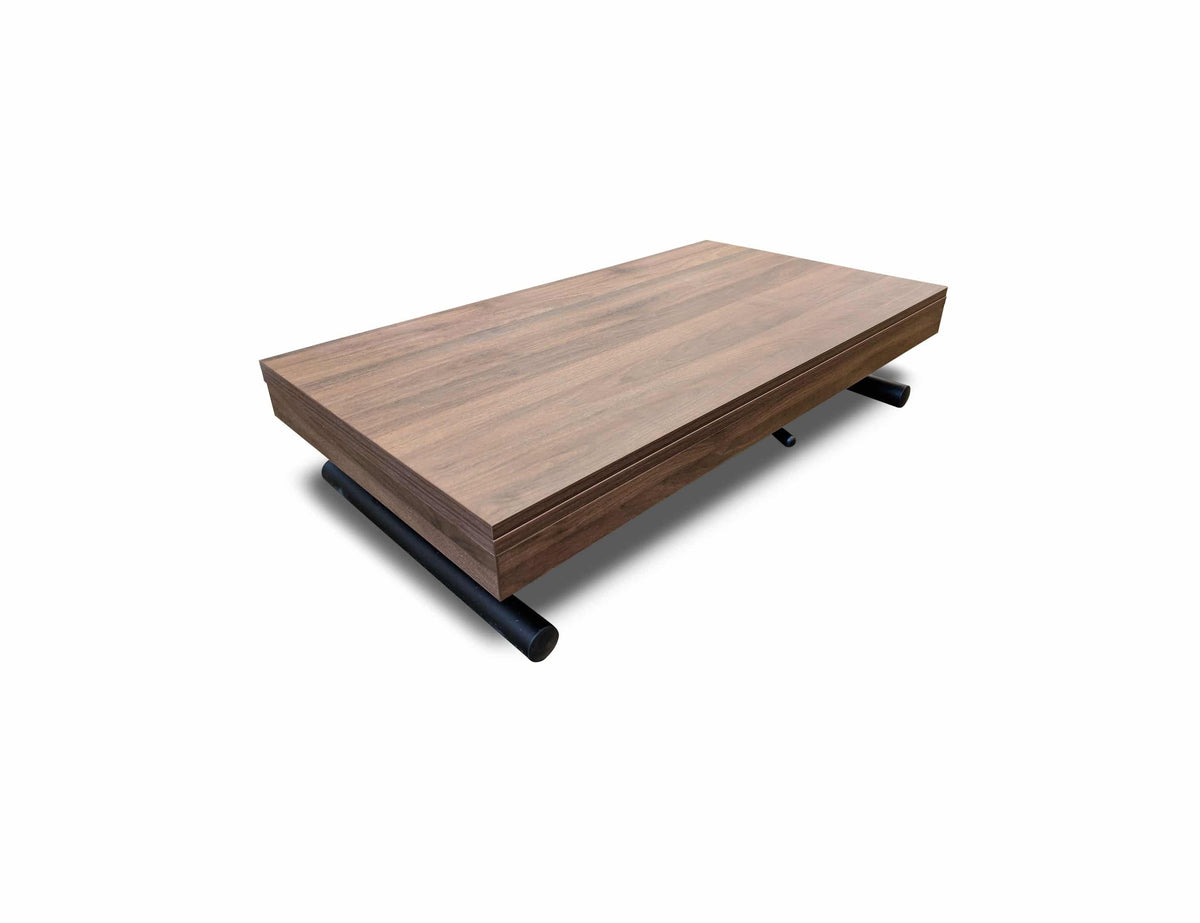 Square Coffee to Dining Table with Gas Lift and Hidden Wheels