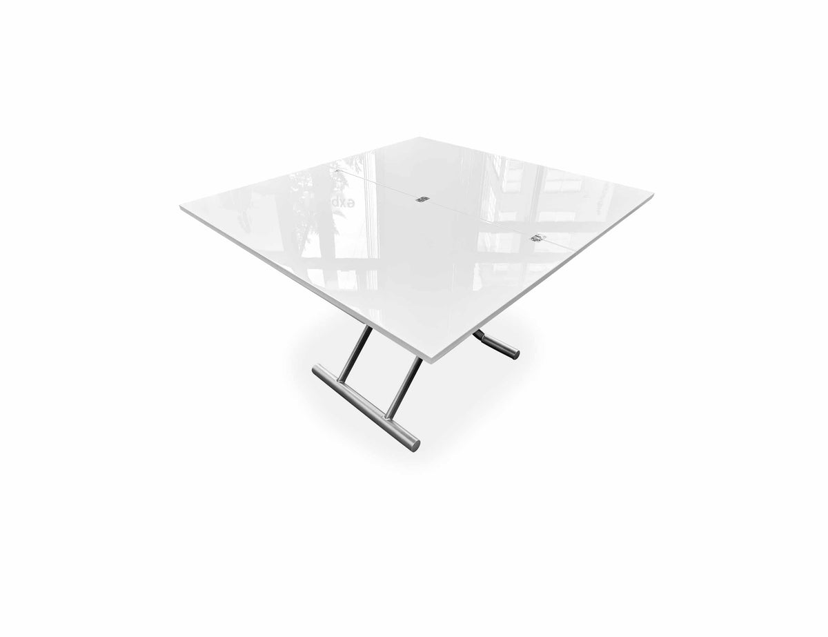 Square Coffee to Dining Table with Gas Lift and Hidden Wheels