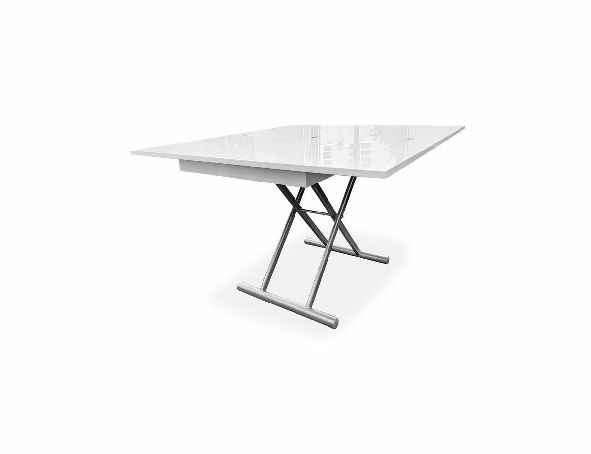 Square Coffee to Dining Table with Gas Lift and Hidden Wheels