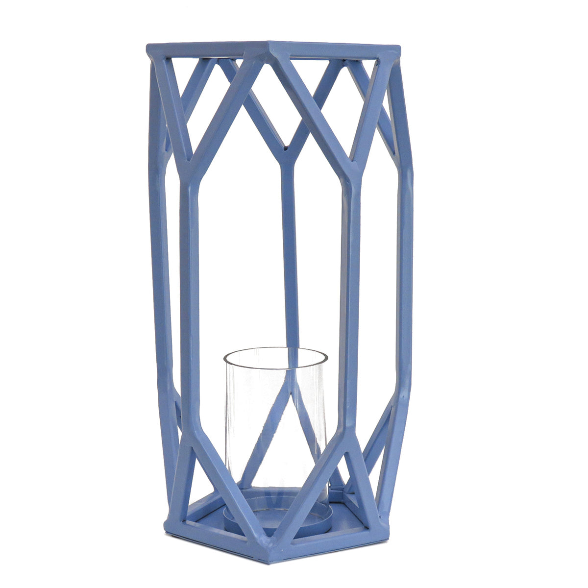Ice Blue Modern Candle Lantern, 36 cm