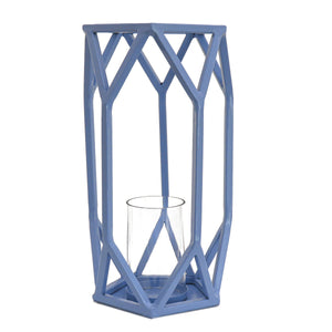 Ice Blue Modern Candle Lantern, 36 cm
