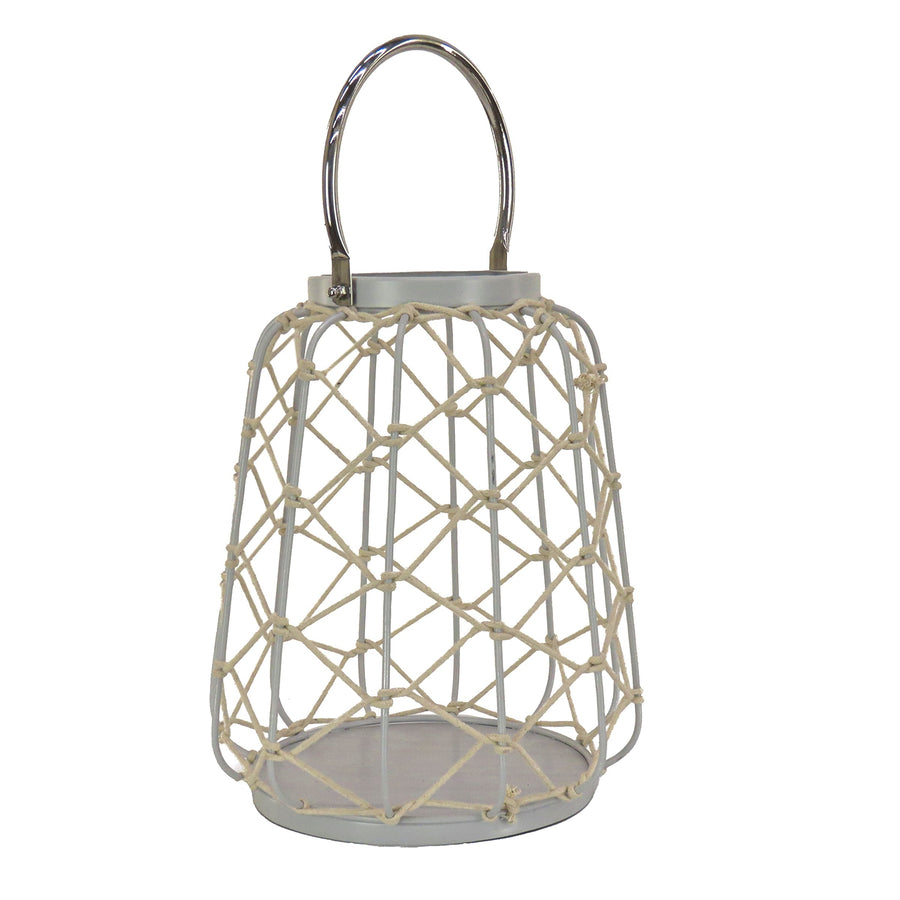 Glacier Grey Lantern with Rope Handle, 30 cm