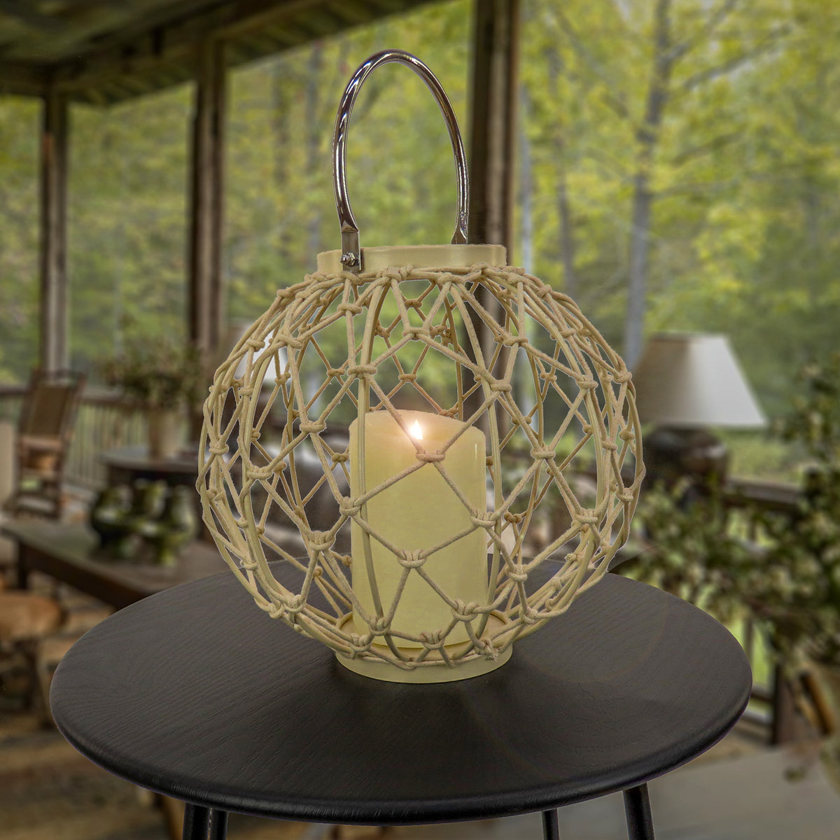 Bleached Sand Modern Candle Lantern, 30 cm