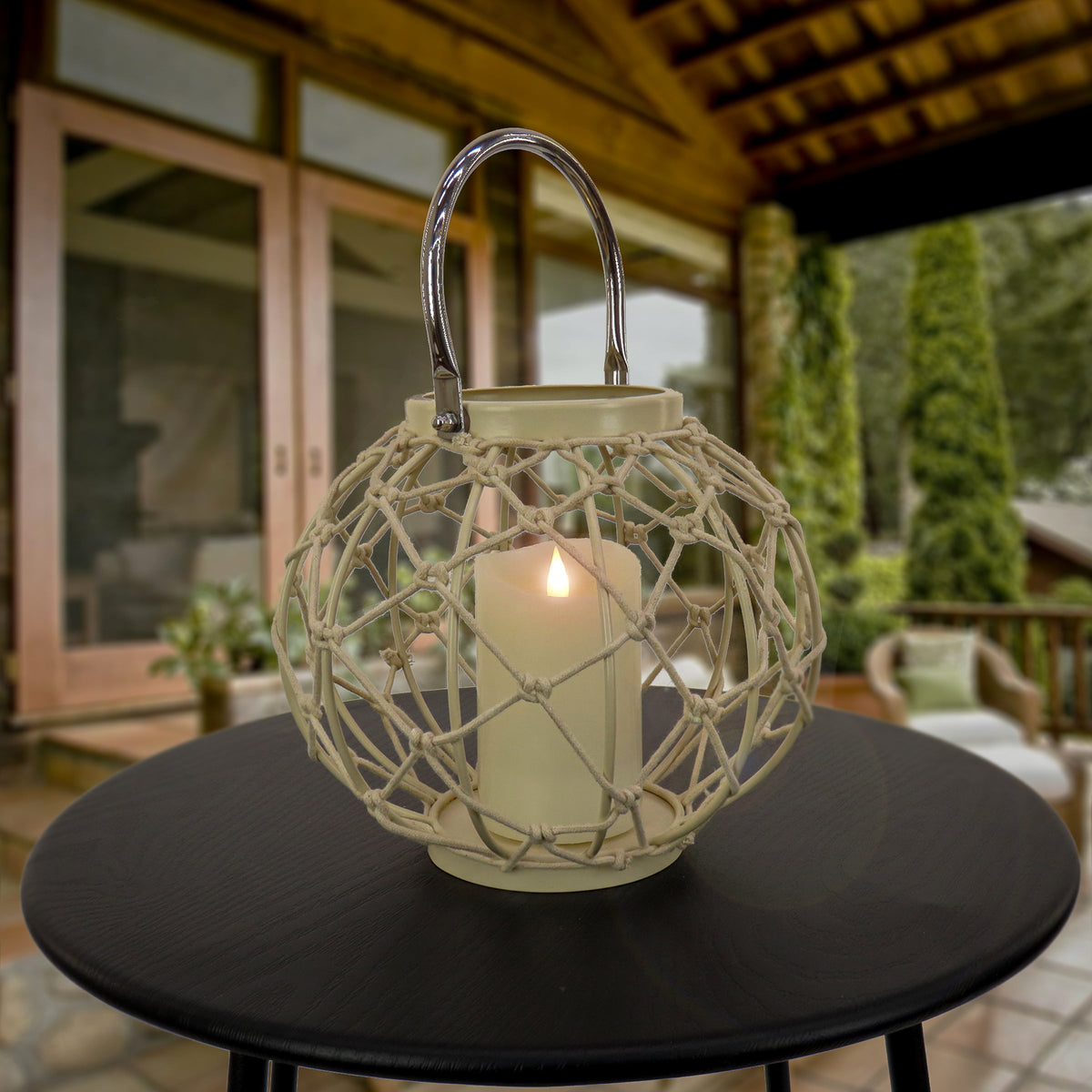 Bleached Sand Modern Candle Lantern, 23 cm