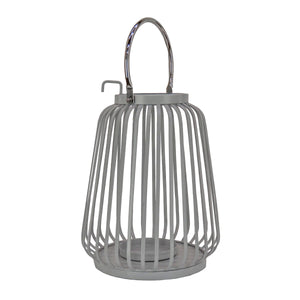 Glacier Grey Modern Candle Lantern, 33 cm