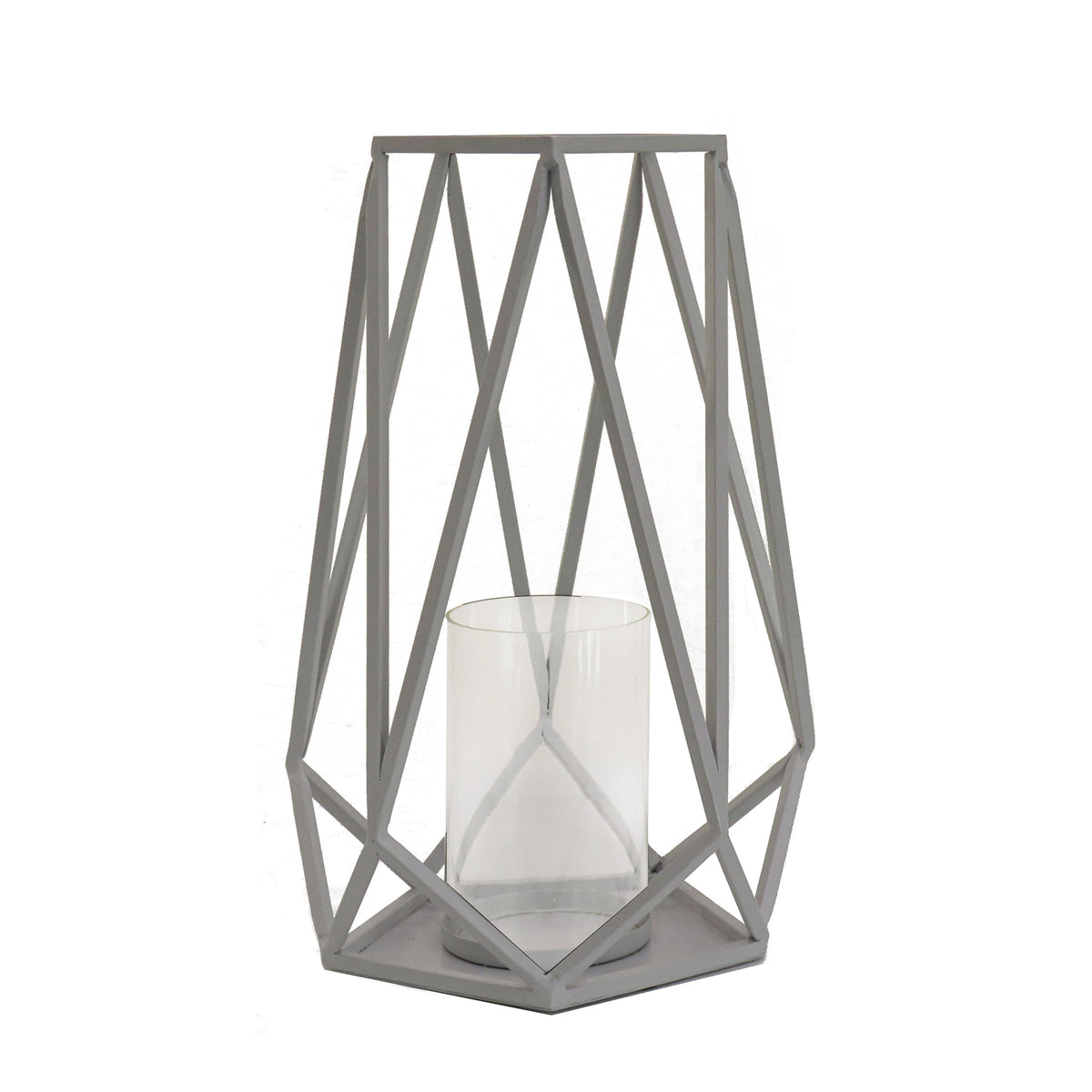 Glacier Grey Steel Candle Lantern, 30 cm