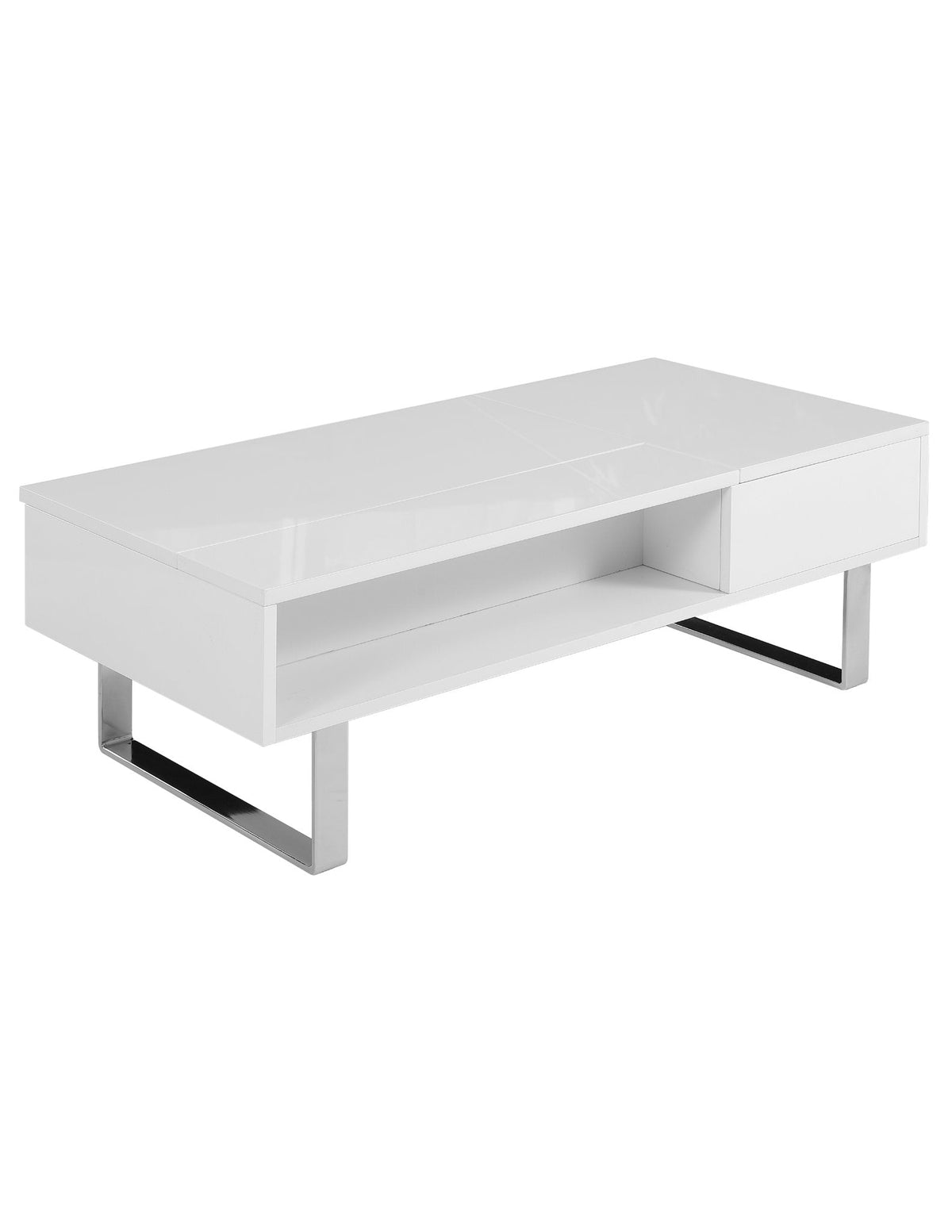 Gloss Lift Top Coffee Table with Chrome Legs
