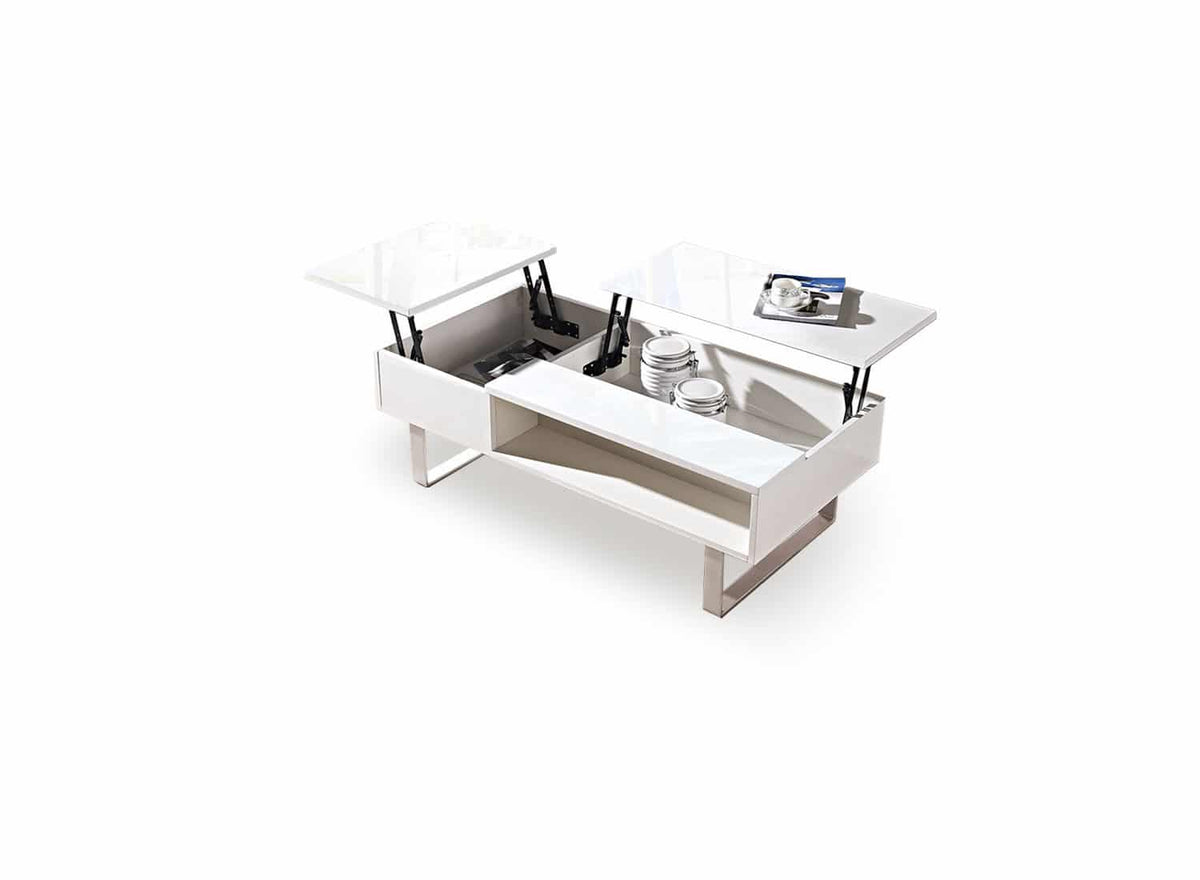 Gloss Lift Top Coffee Table with Chrome Legs