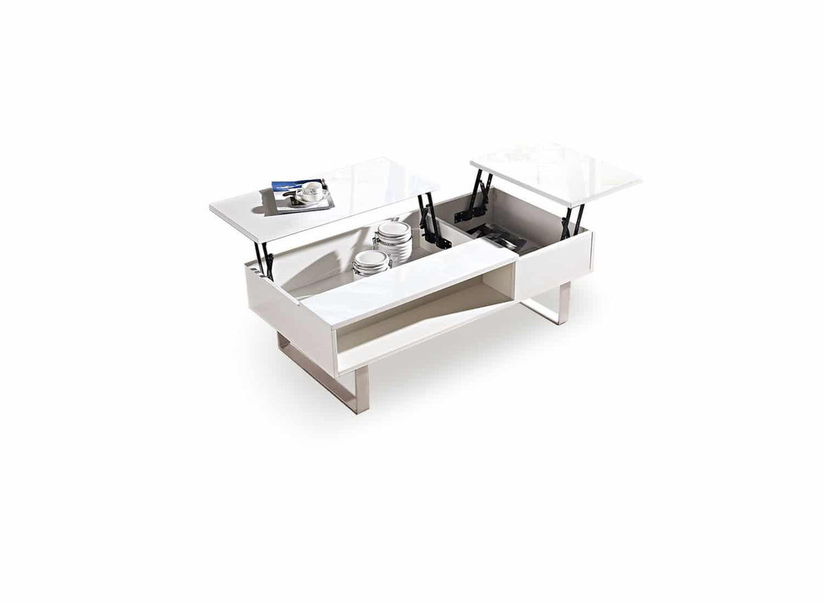 Gloss Lift Top Coffee Table with Chrome Legs