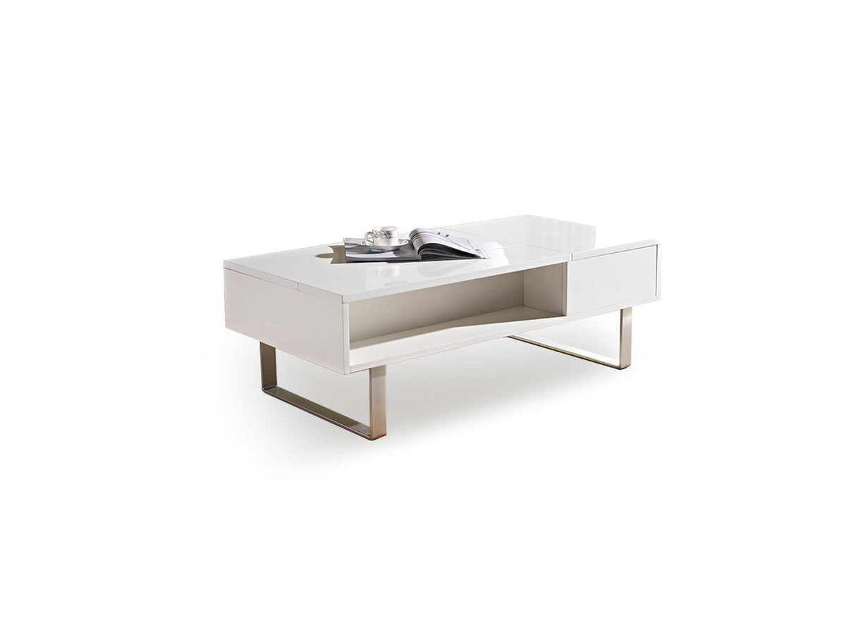 Gloss Lift Top Coffee Table with Chrome Legs