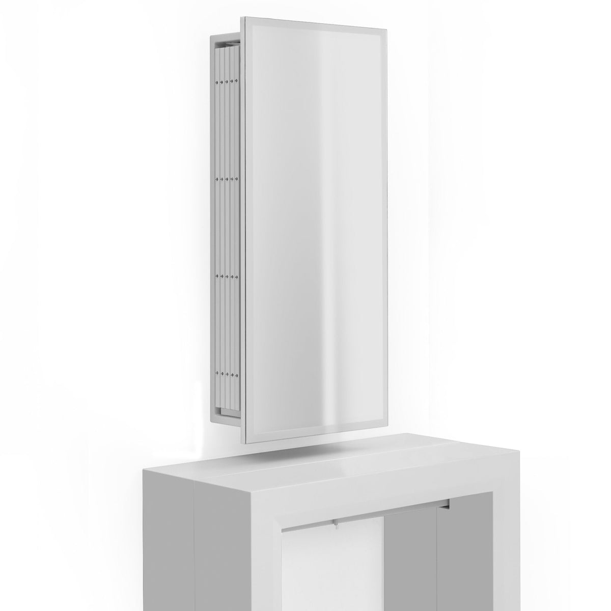 Wall Mirror with Hidden Table Leaf Storage