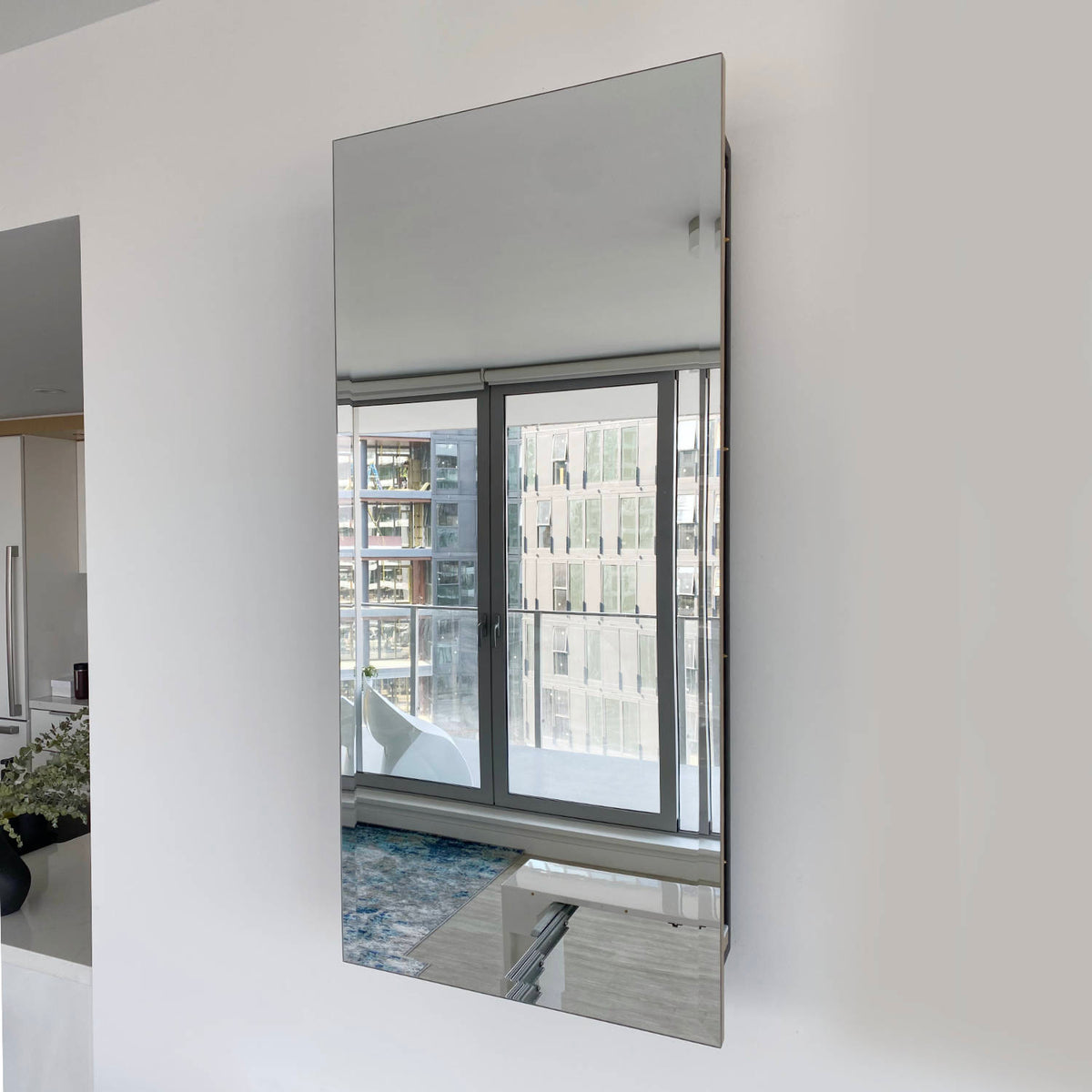 Wall Mirror with Hidden Table Leaf Storage