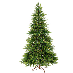 7.5ft Pre Lit Festive Fern Christmas Tree, Clear Lights