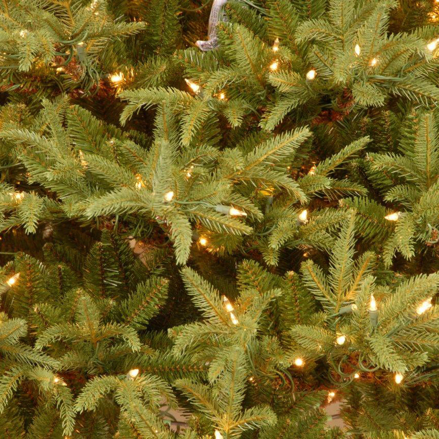 9ft Pre Lit Realistic Grand Fir Christmas Tree, Clear Lights