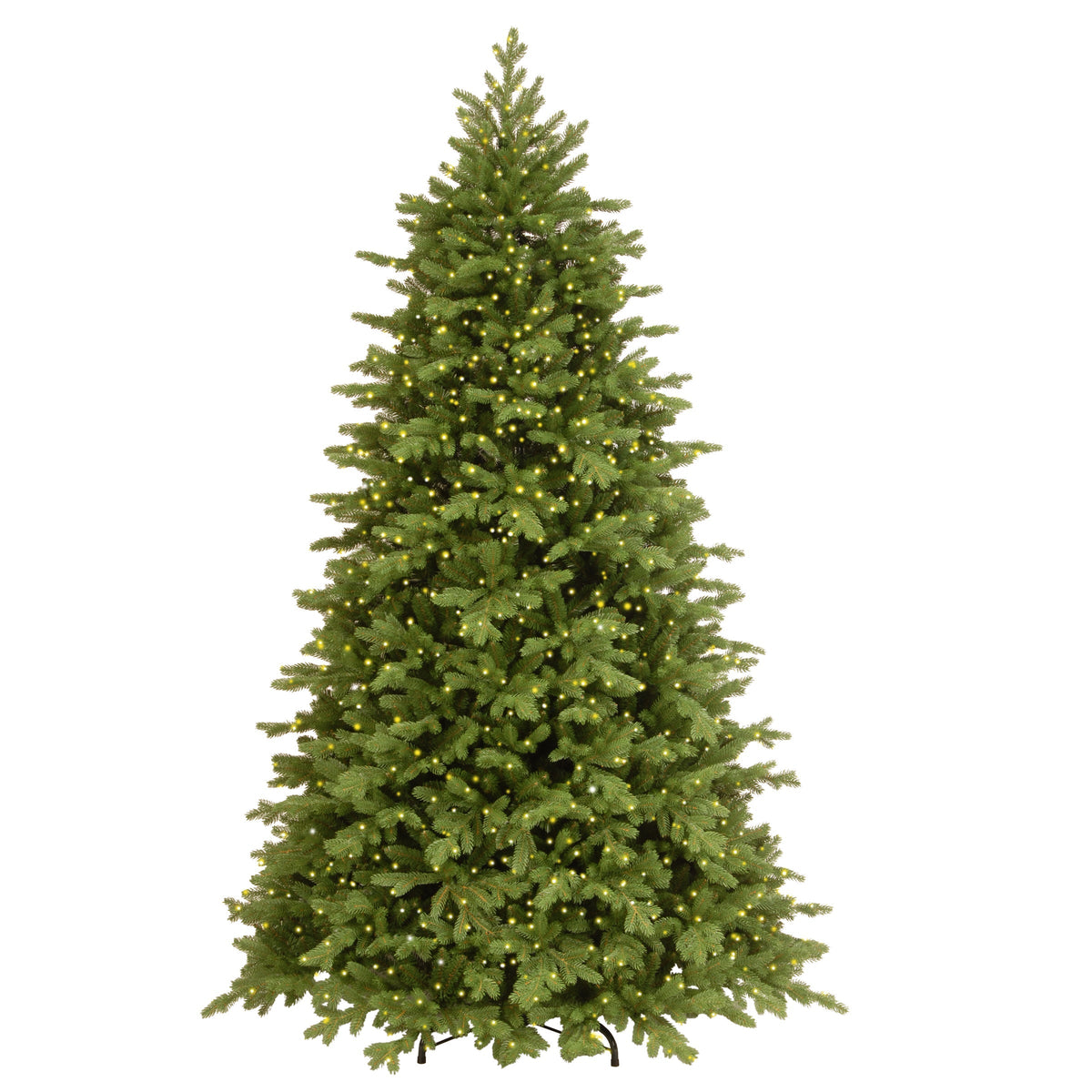 7.5ft Pre Lit Deluxe Fraser Fir Hinged Christmas Tree, Dual Colour LED