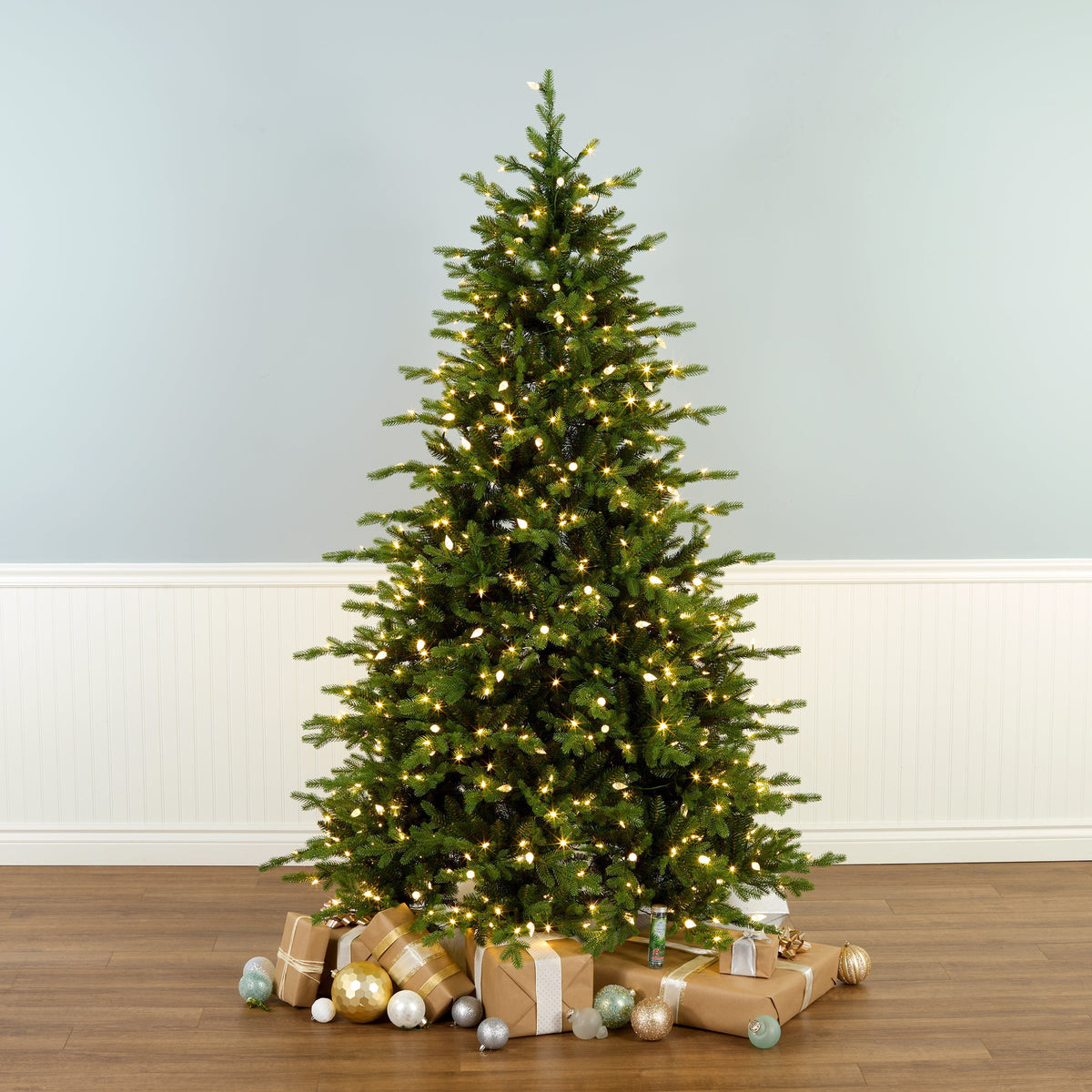 7.5ft Pre Lit Vienna Fir Christmas Tree, Dual Colour LED