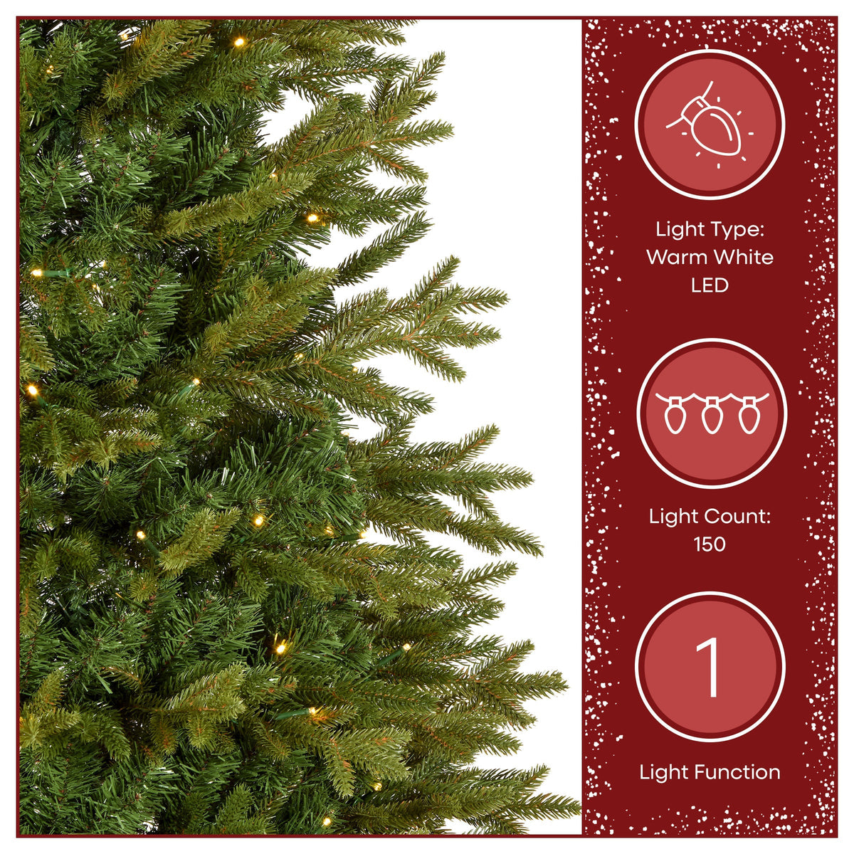 6ft Pre Lit Pop Up Pine Christmas Tree, Warm White LED