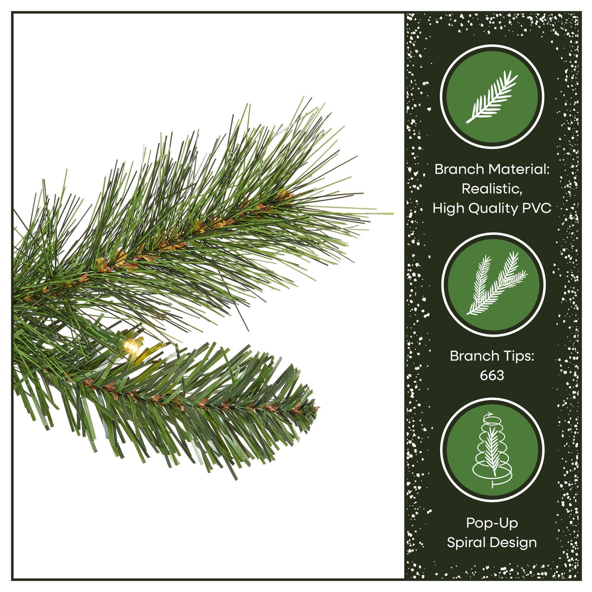 6ft Pre Lit Pop Up Pine Christmas Tree, Warm White LED