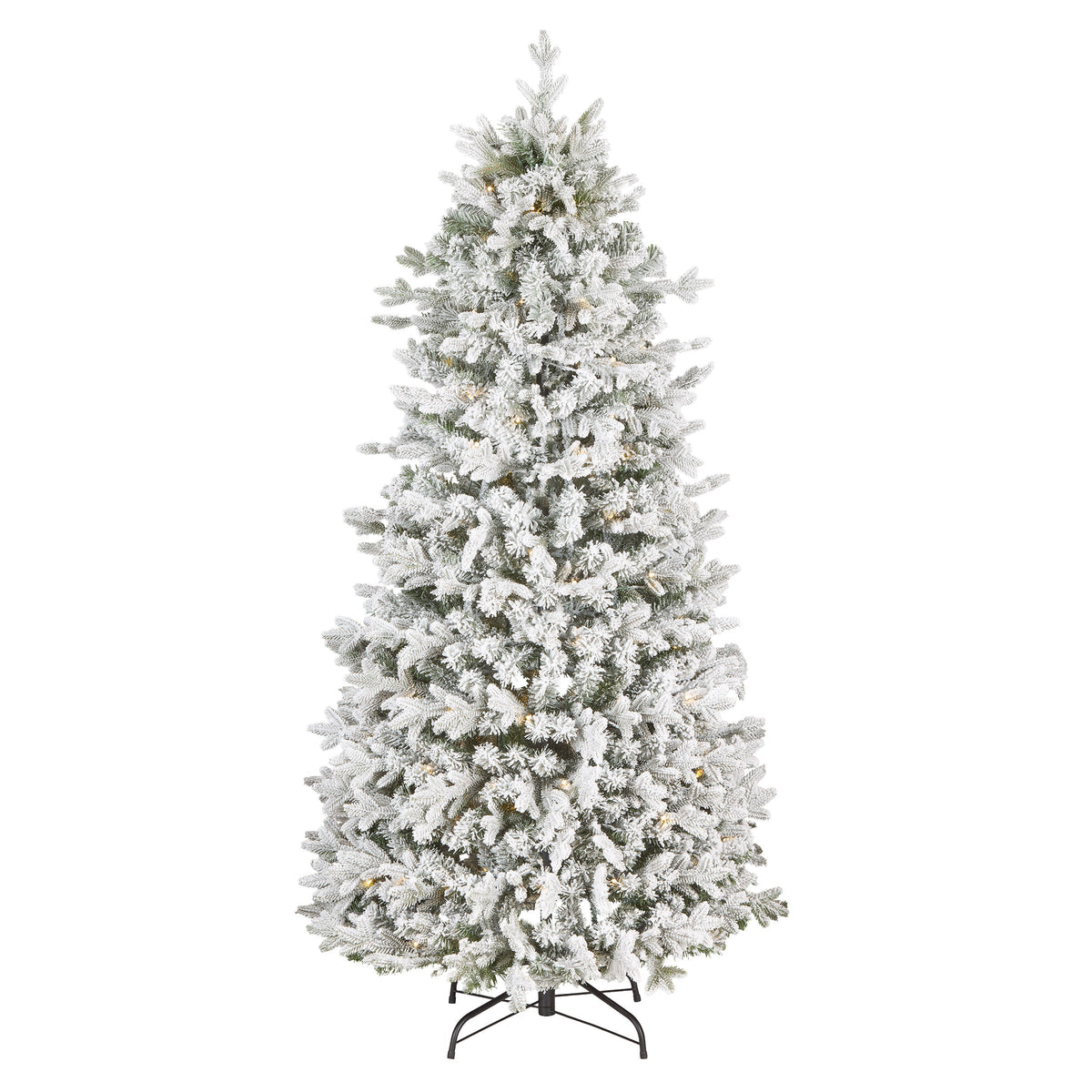 6ft Pre Lit Pop Up Frosted Christmas Tree, Warm White LED